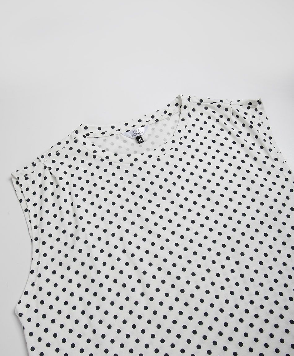 Polera mujer lunares bicolor