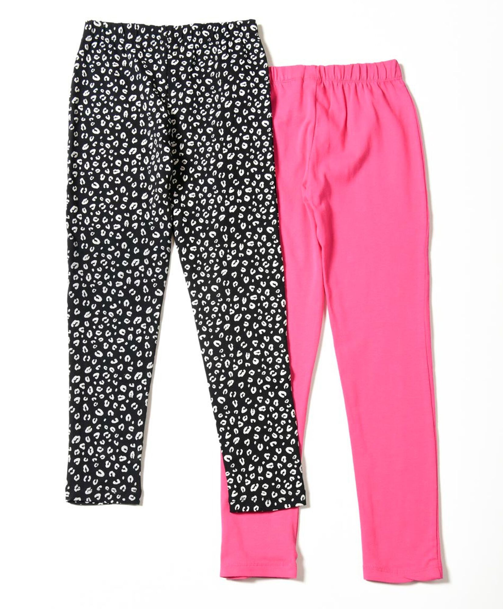 Pack 2 leggins niña hojas y fucsia Pack 2 leggins niña hojas y fucsia