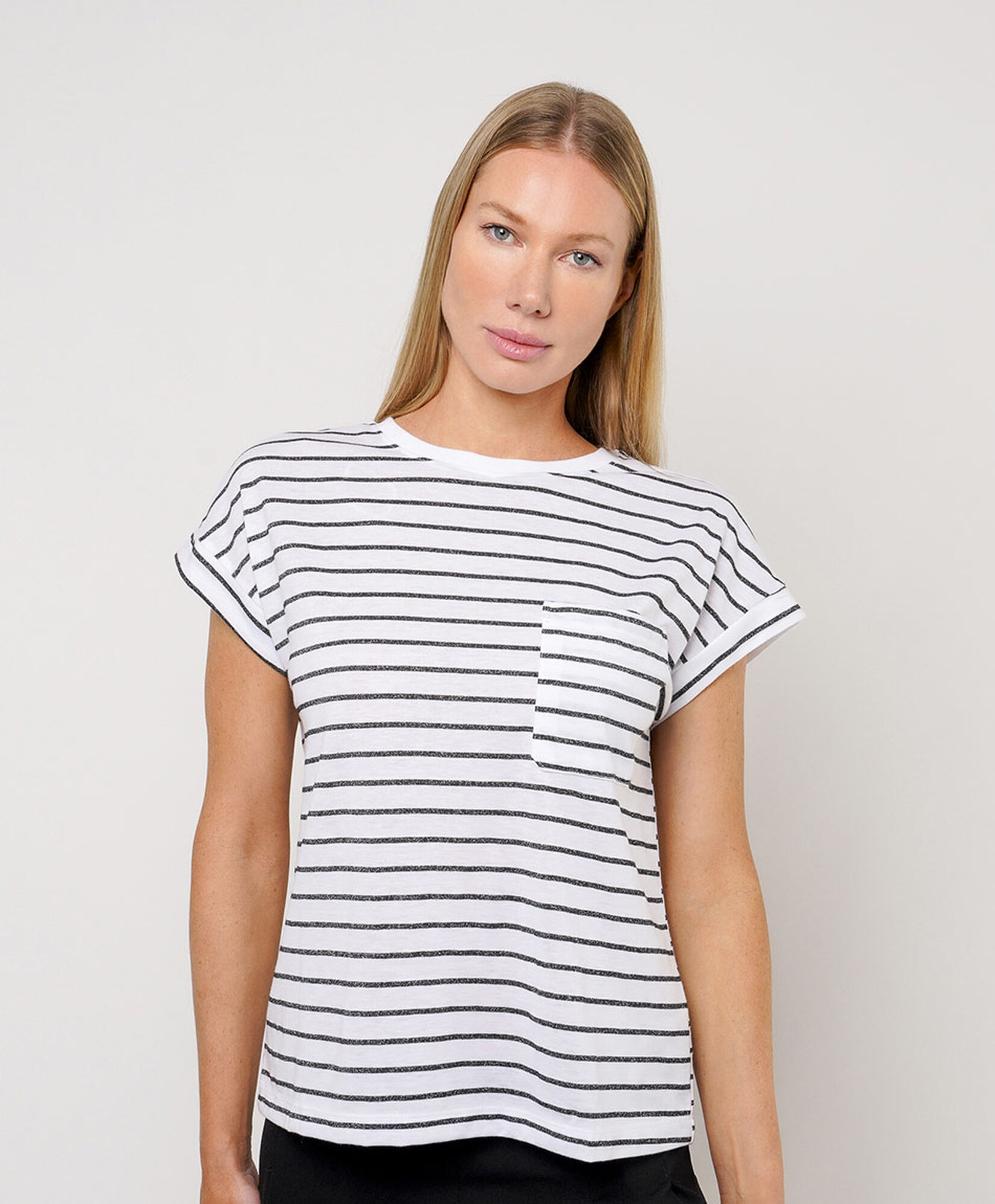 Polera mujer rayas brillantes Polera mujer rayas brillantes