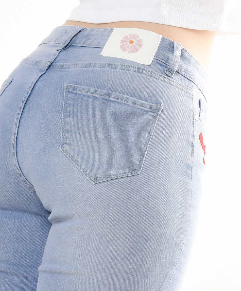Jeans mujer bordados skinny fit