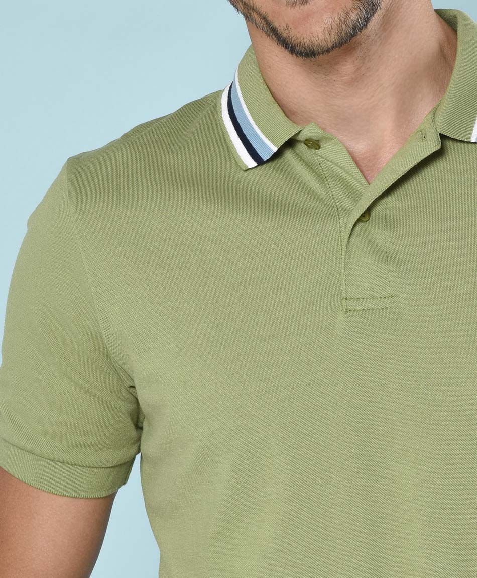 Polera hombre piqu&eacute; l&iacute;neas