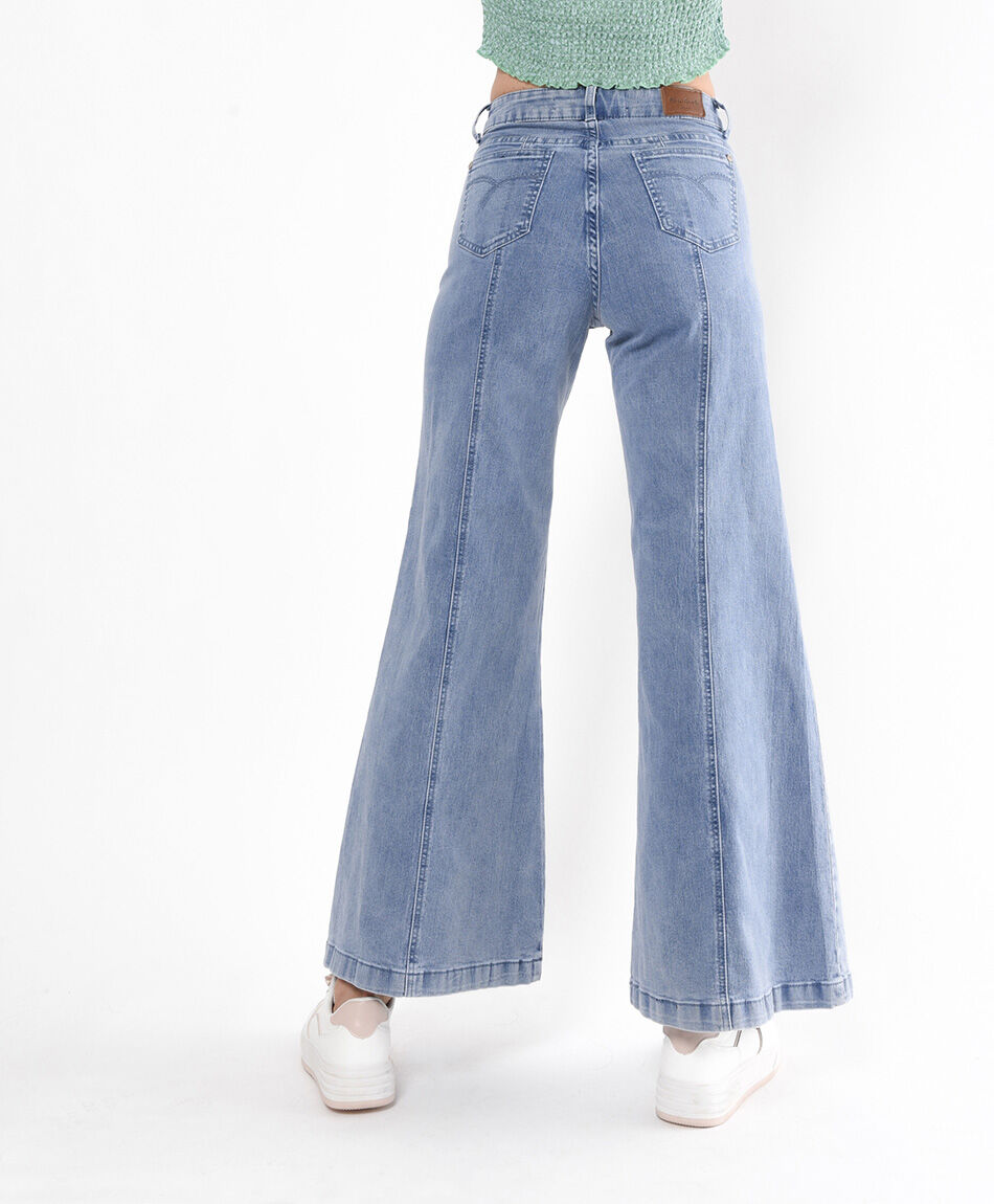 Jeans mujer costuras wide