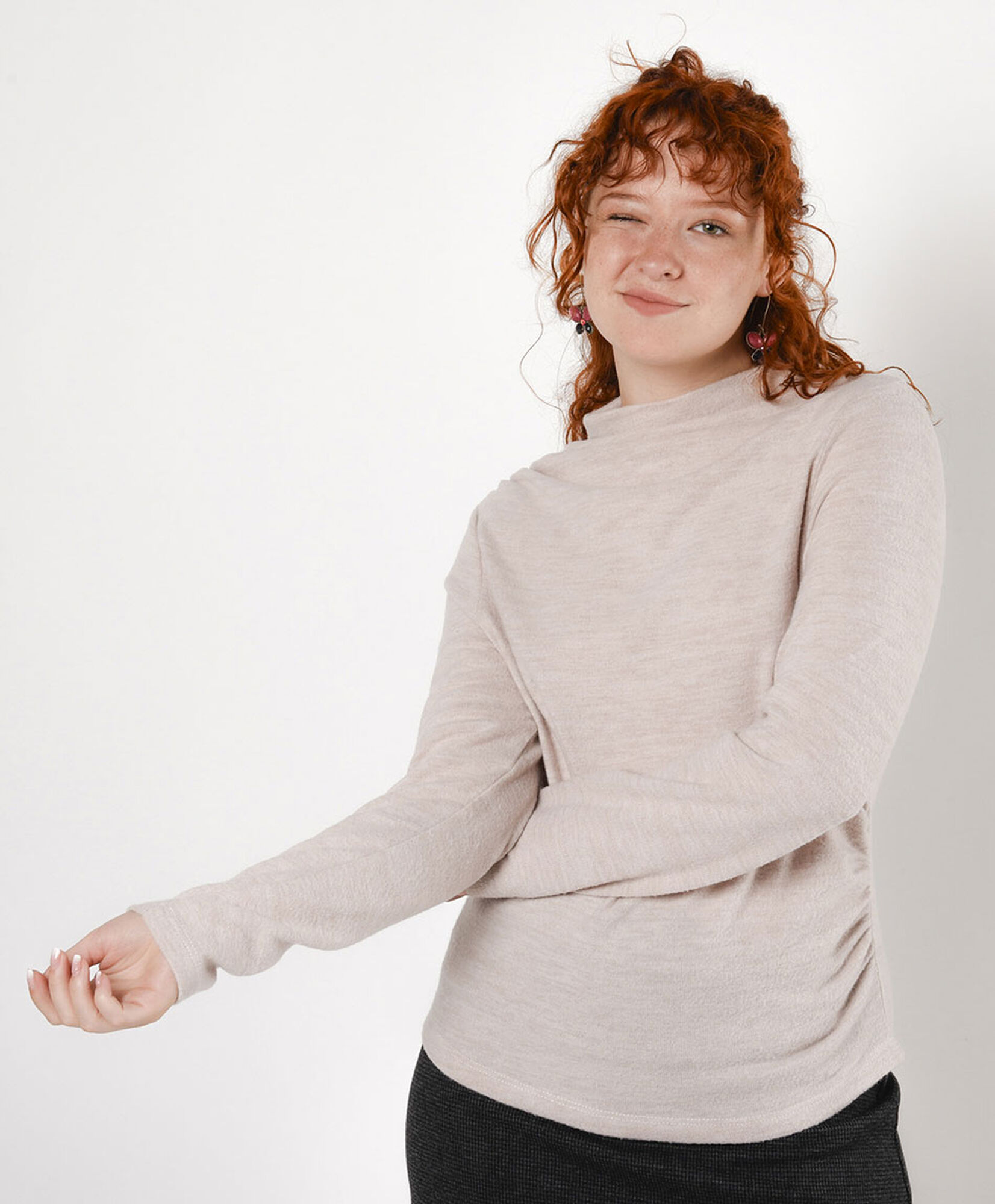 Polera mujer acanalada larga Polera mujer acanalada larga