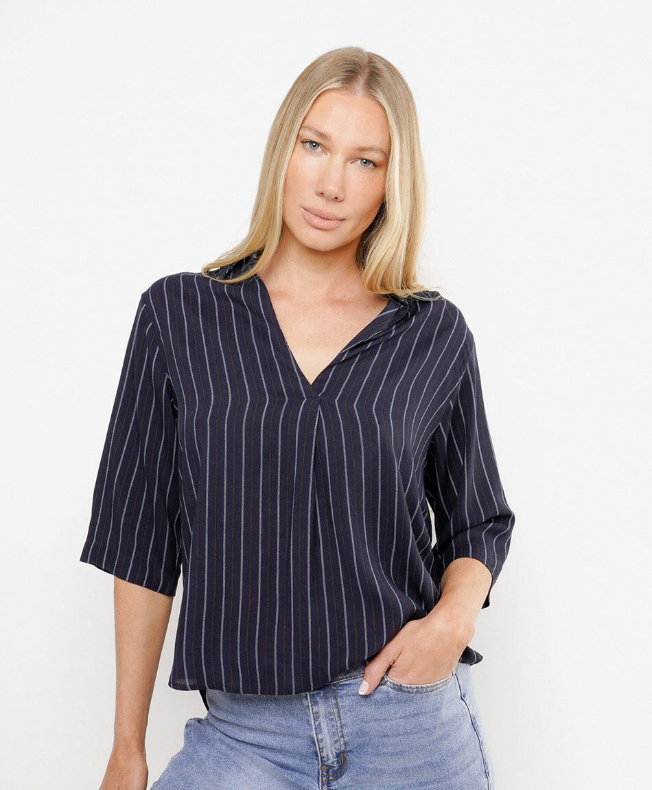 Blusa mujer l&iacute;neas  bicolor