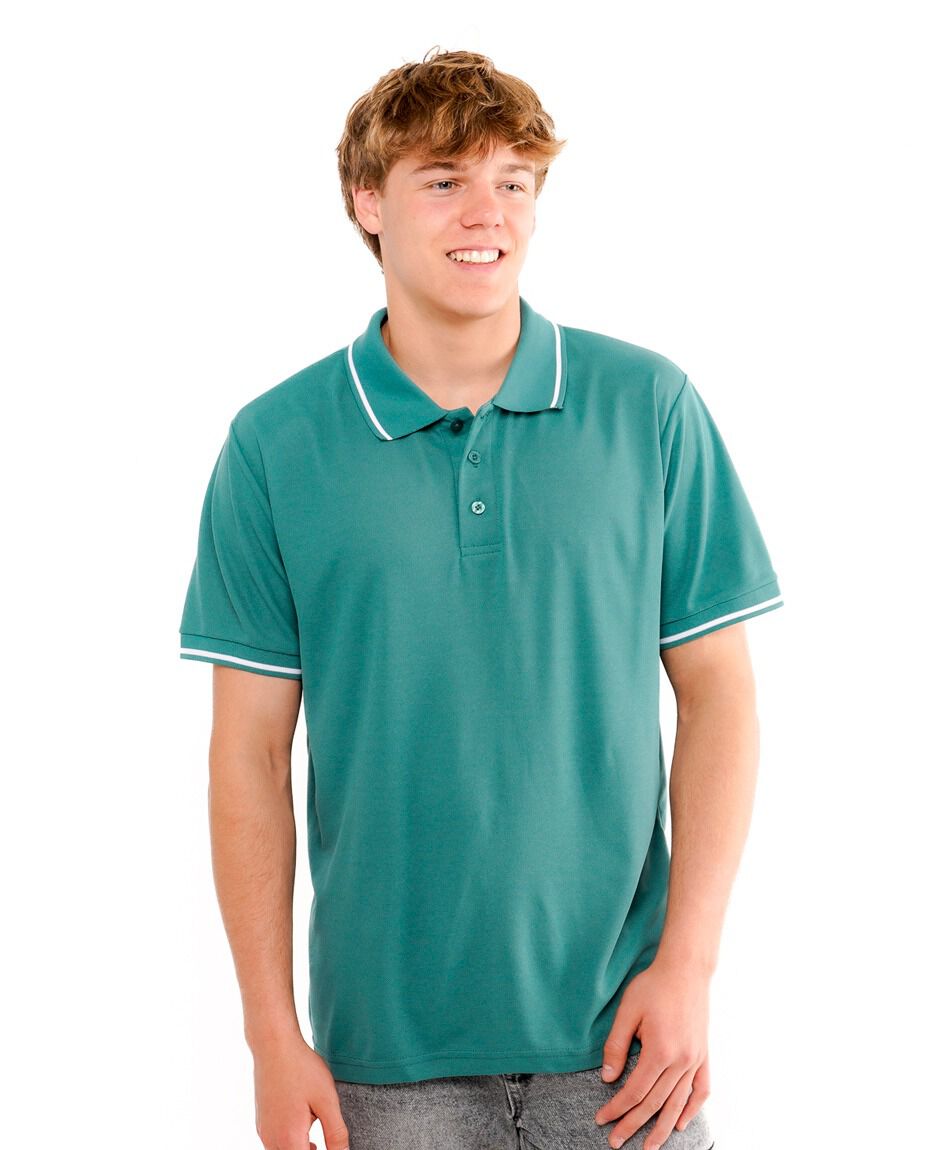 Polera hombre dry fit polo l&iacute;neas