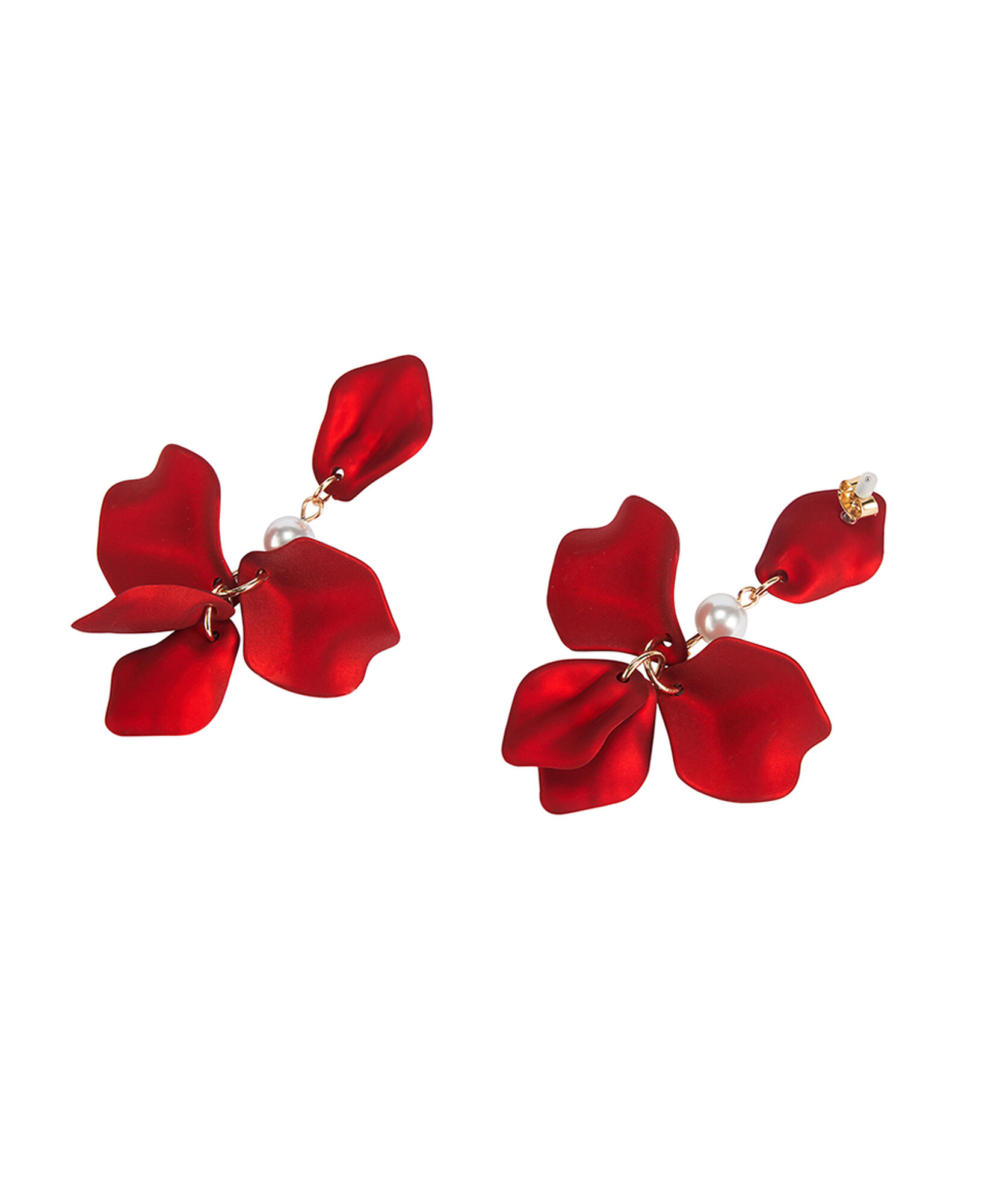 Aros mujer flor roja Aros mujer flor roja