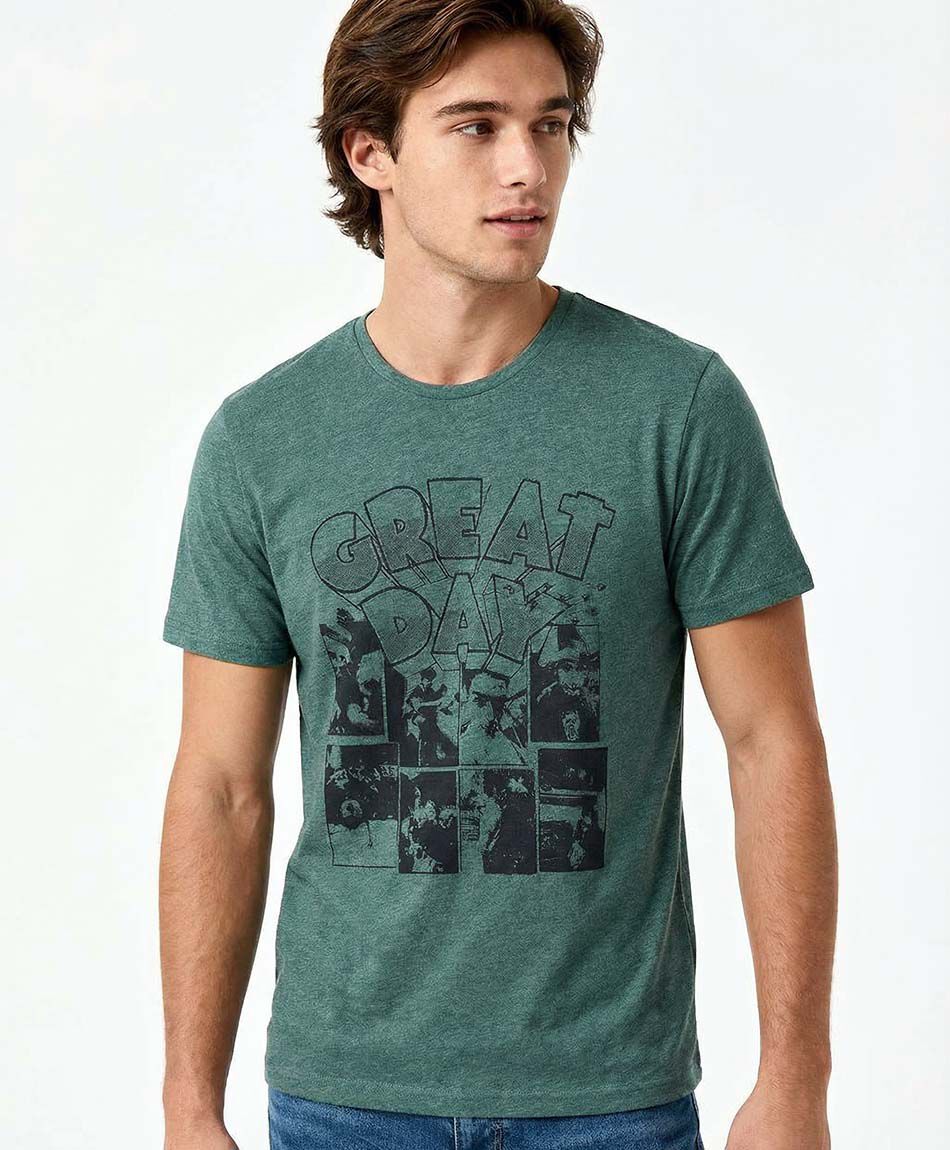 Polera hombre estampada great day