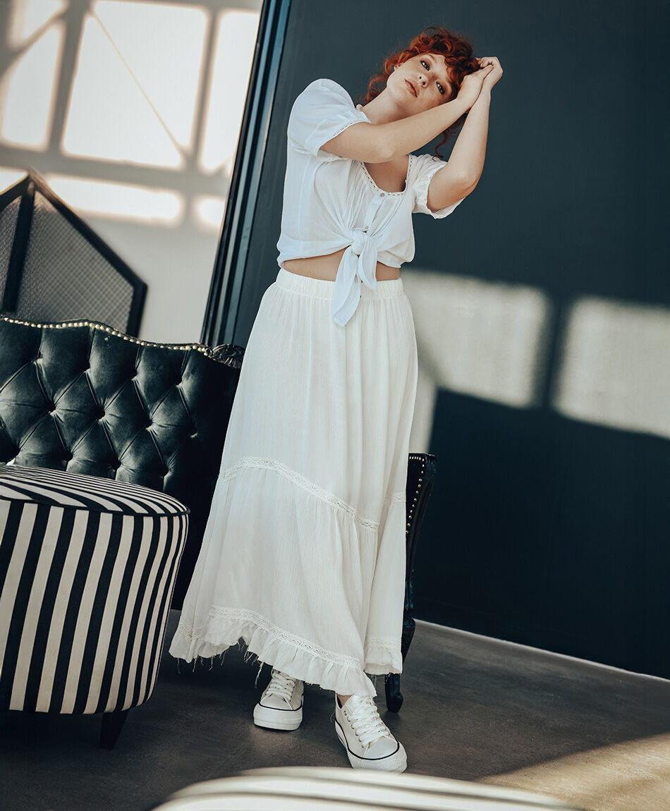 Falda mujer larga textura