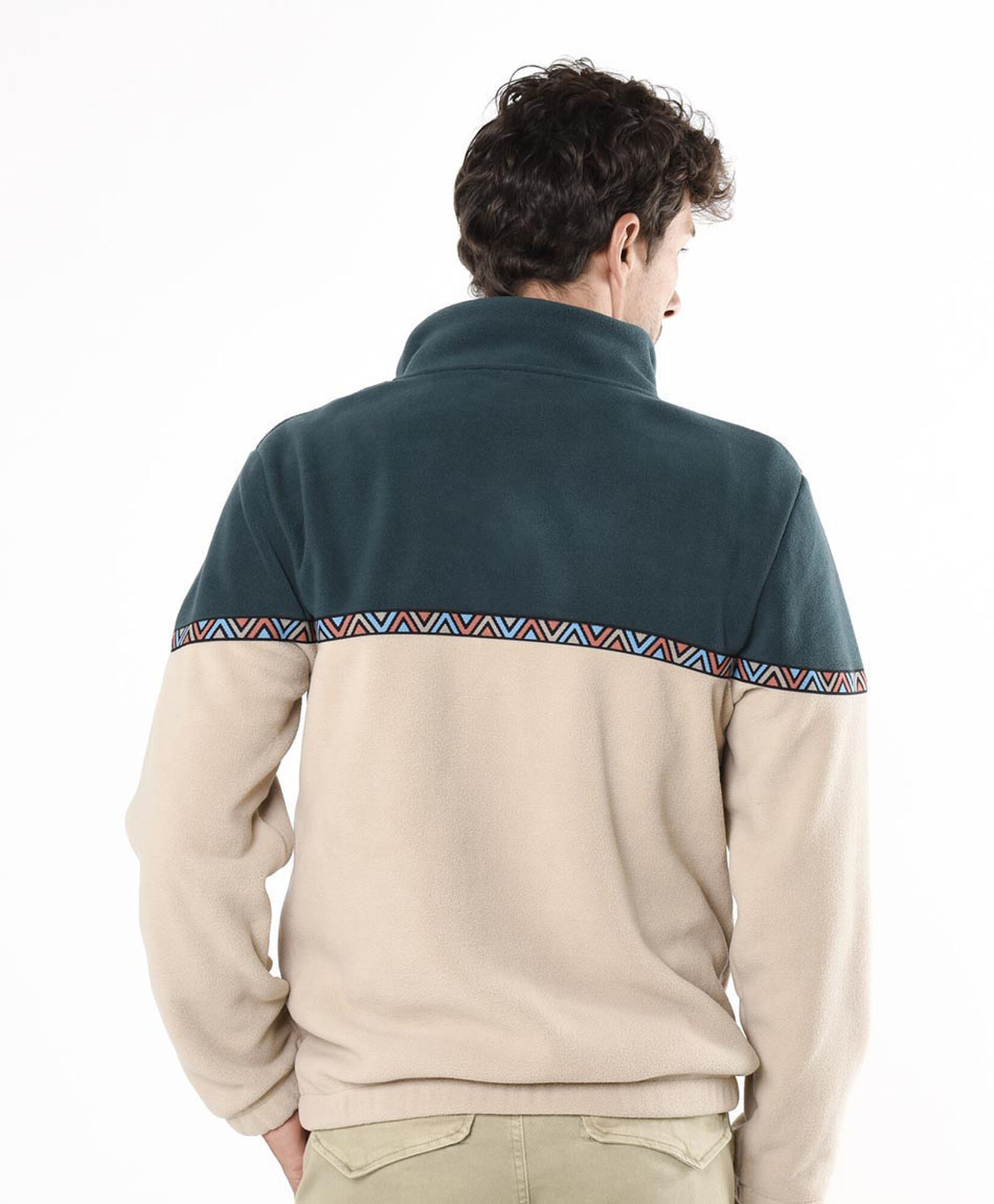 Polerón hombre polar bicolor medio cierre Polerón hombre polar bicolor medio cierre