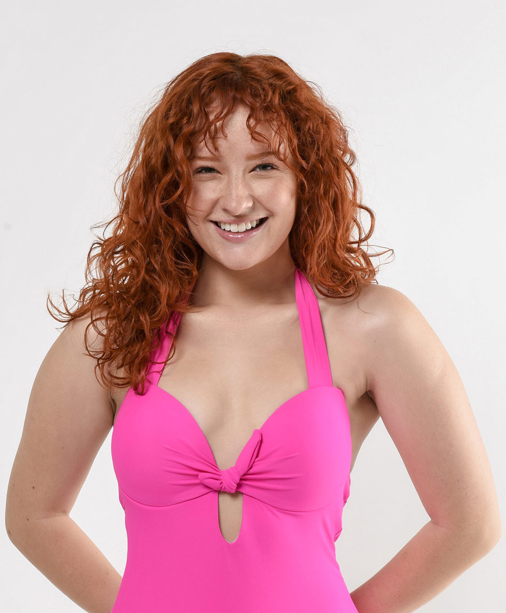 Traje de baño mujer nudo fucsia Traje de baño mujer nudo fucsia
