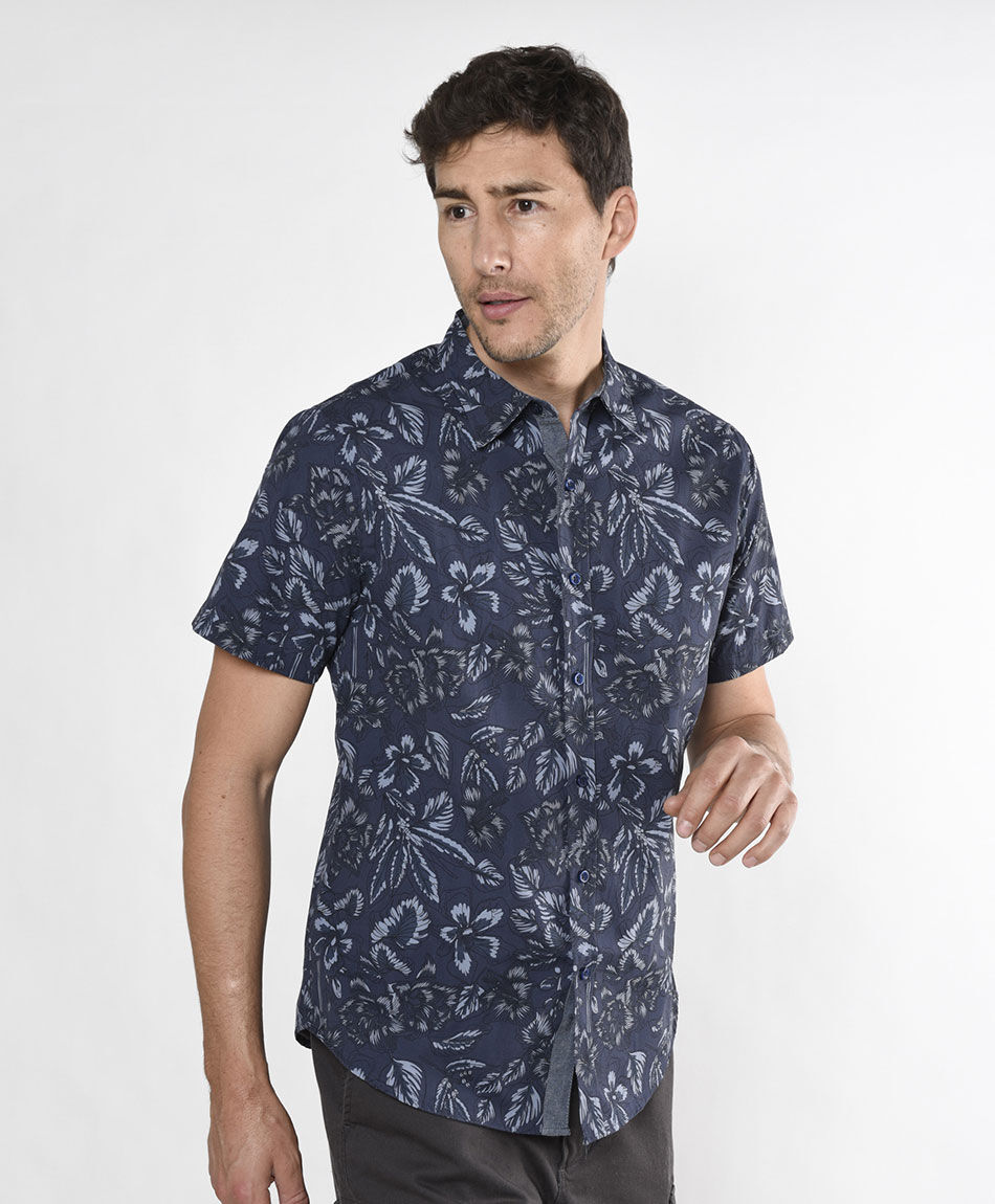 Camisa floral manga corta