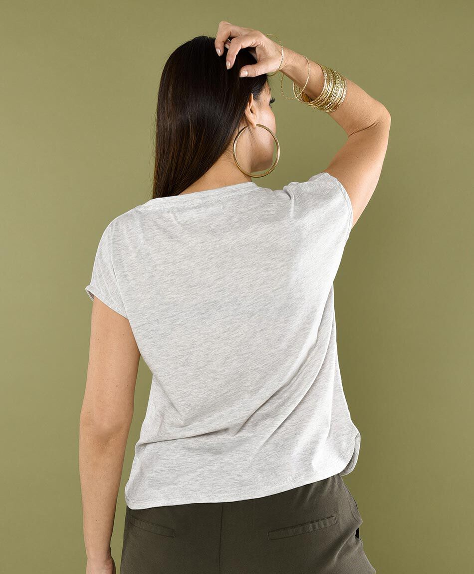 Polera manga mini cuello redondo