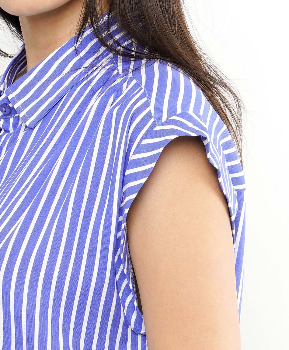 Blusa mujer l&iacute;neas mini manga