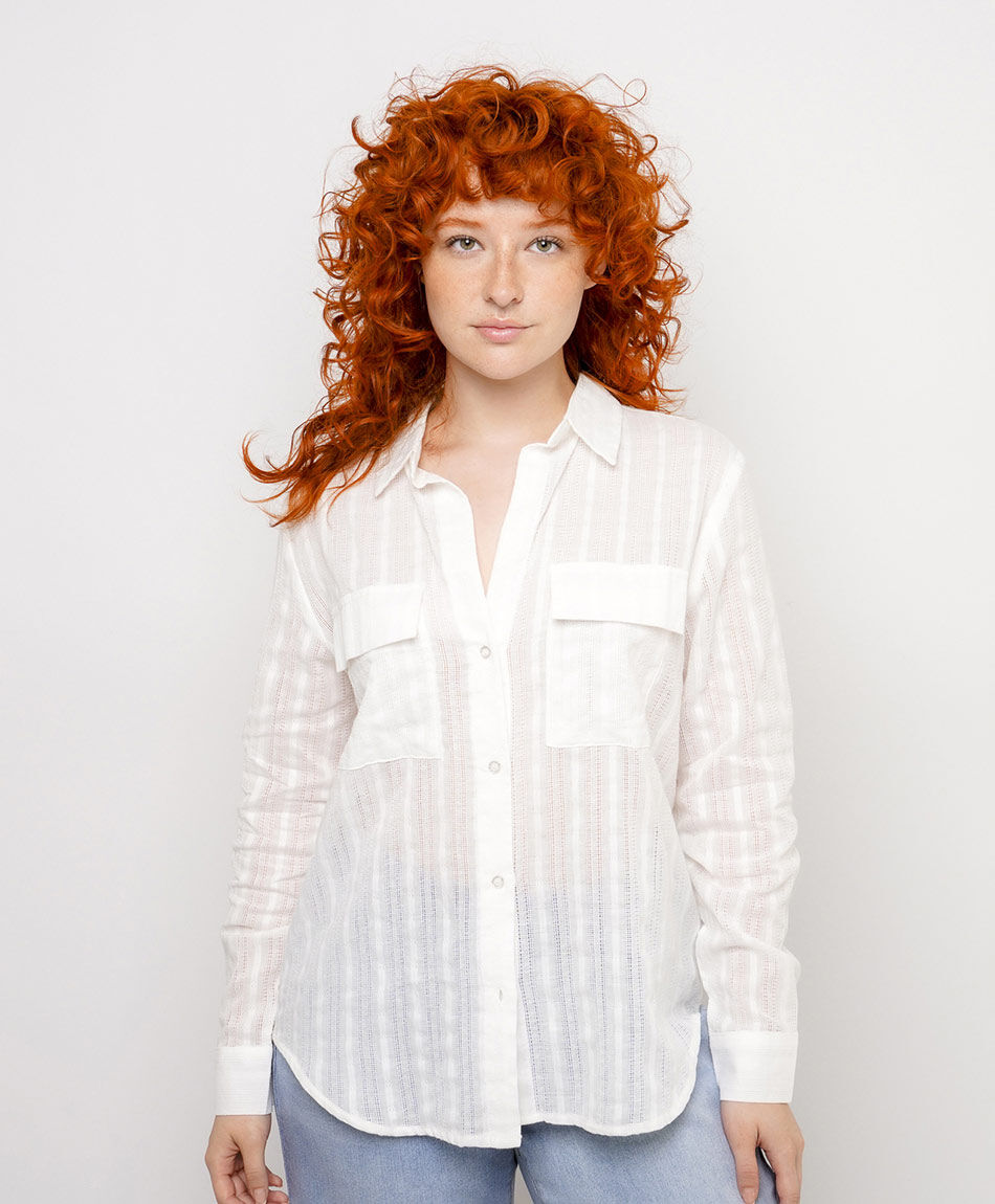 Blusa mujer jacquard white