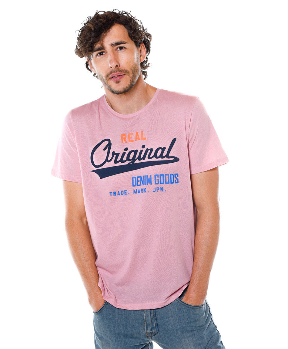 Polera estampada cuello redondo