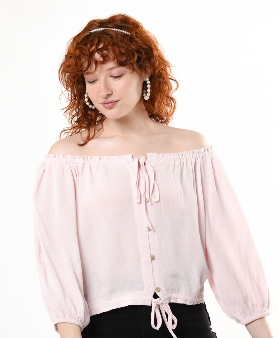 Blusa mujer lazo crop