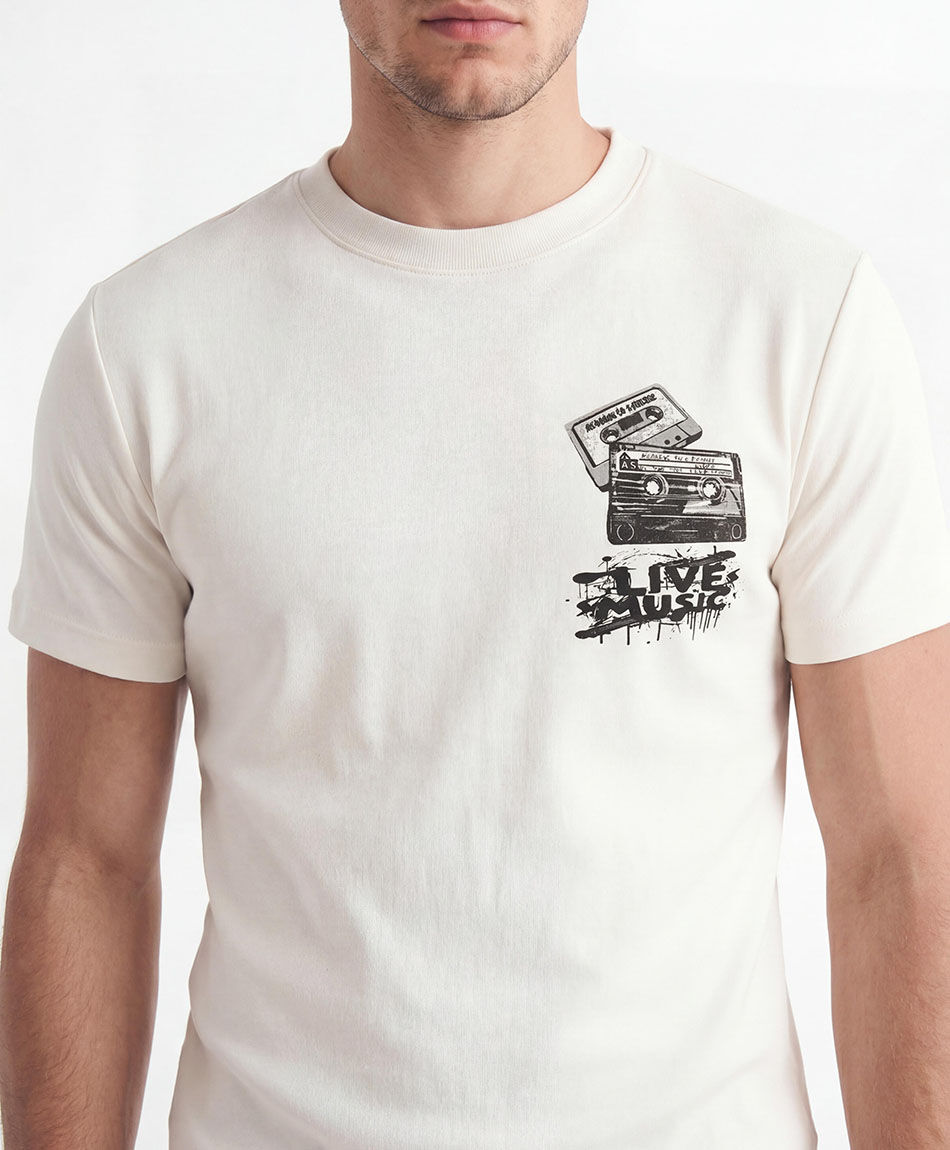 Polera hombre estampado live music