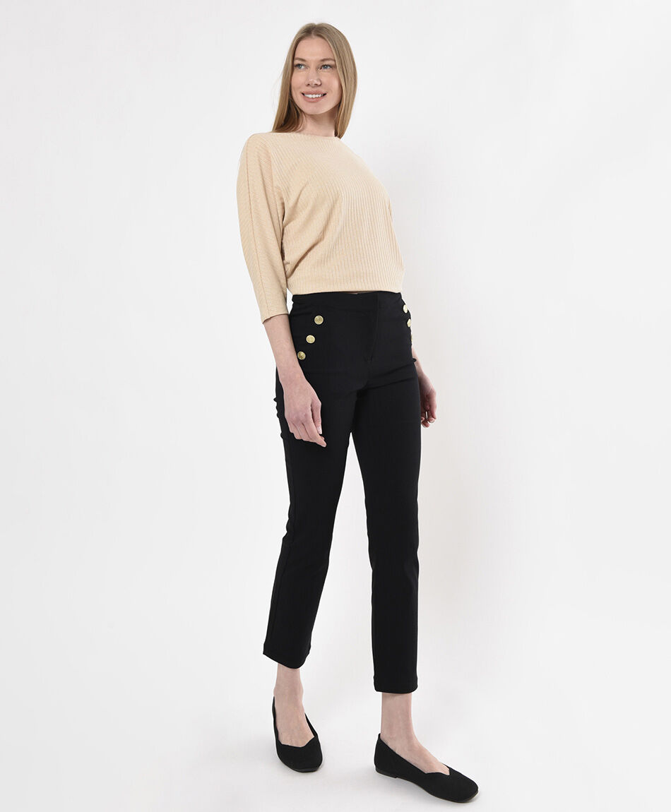 Pantal&oacute;n mujer botones dorados