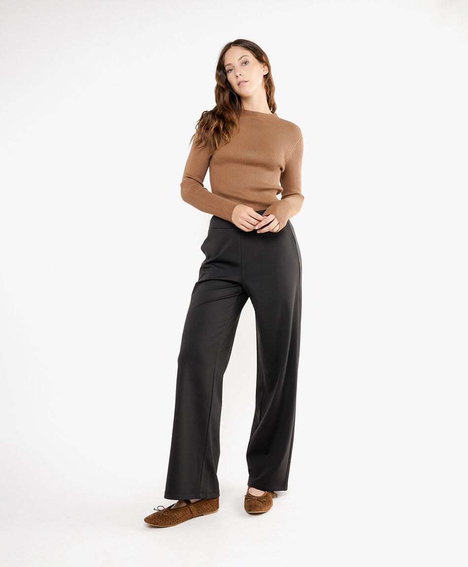 Pantal&oacute;n mujer tiro alto black