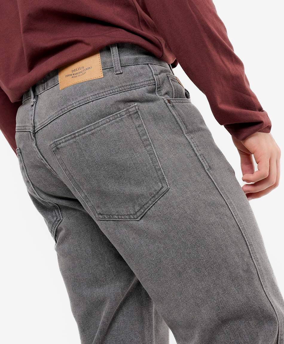 Jeans hombre gris recto
