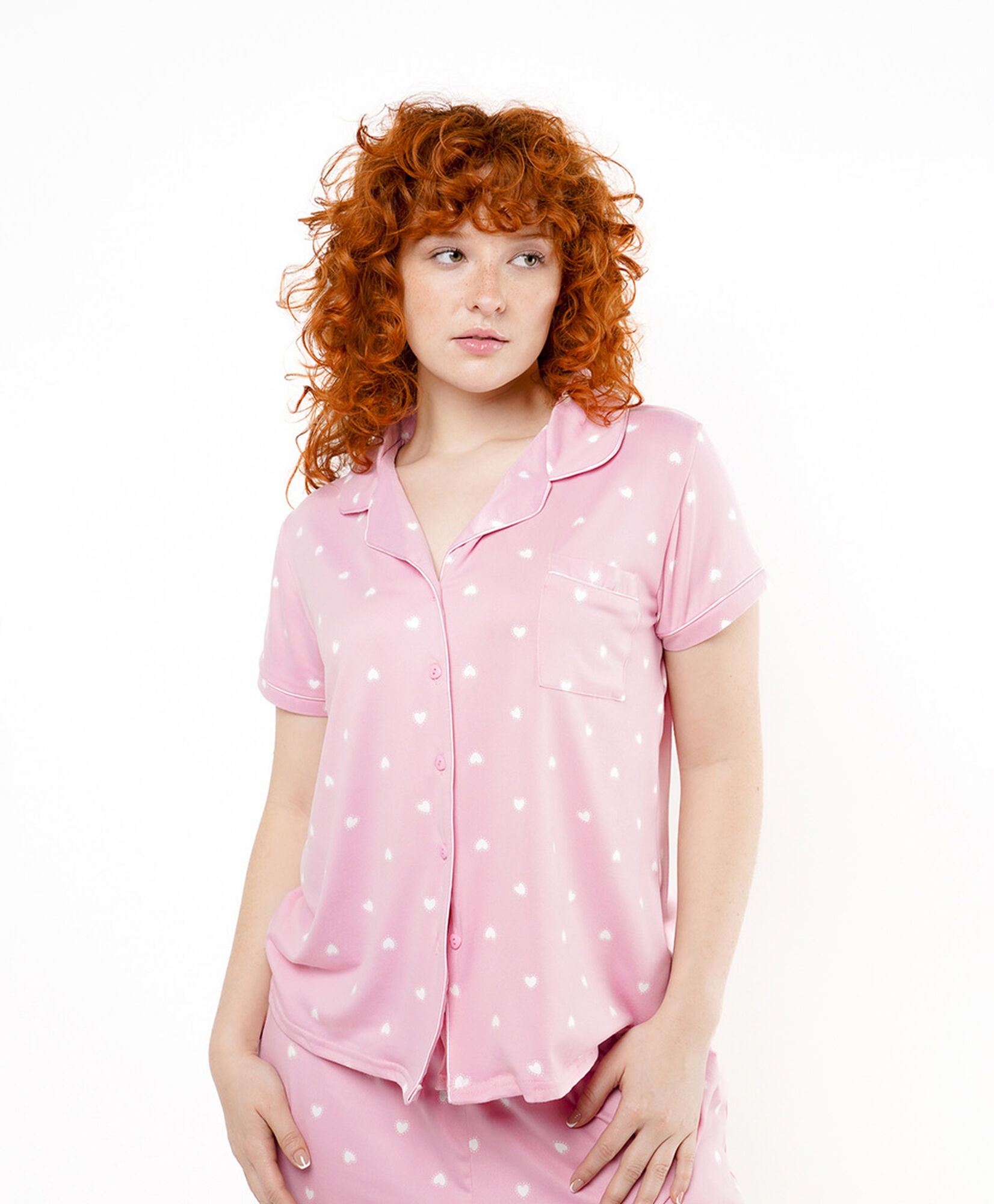 Pijama mujer camisero corazones Pijama mujer camisero corazones