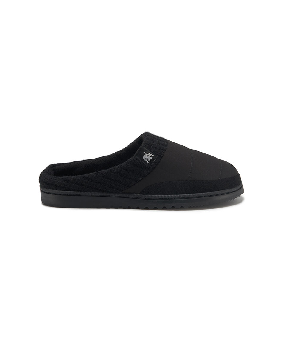 Pantufla hombre acolchada negra
