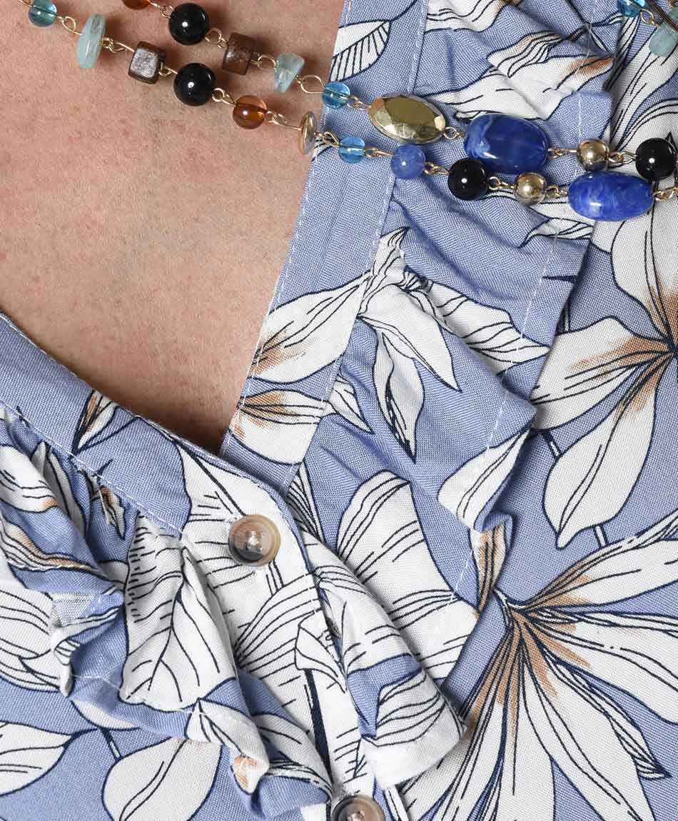 Blusa mujer estampada hojas