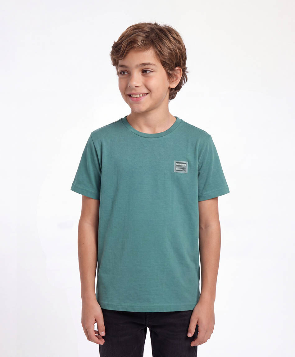 Polera ni&ntilde;o b&aacute;sica verde