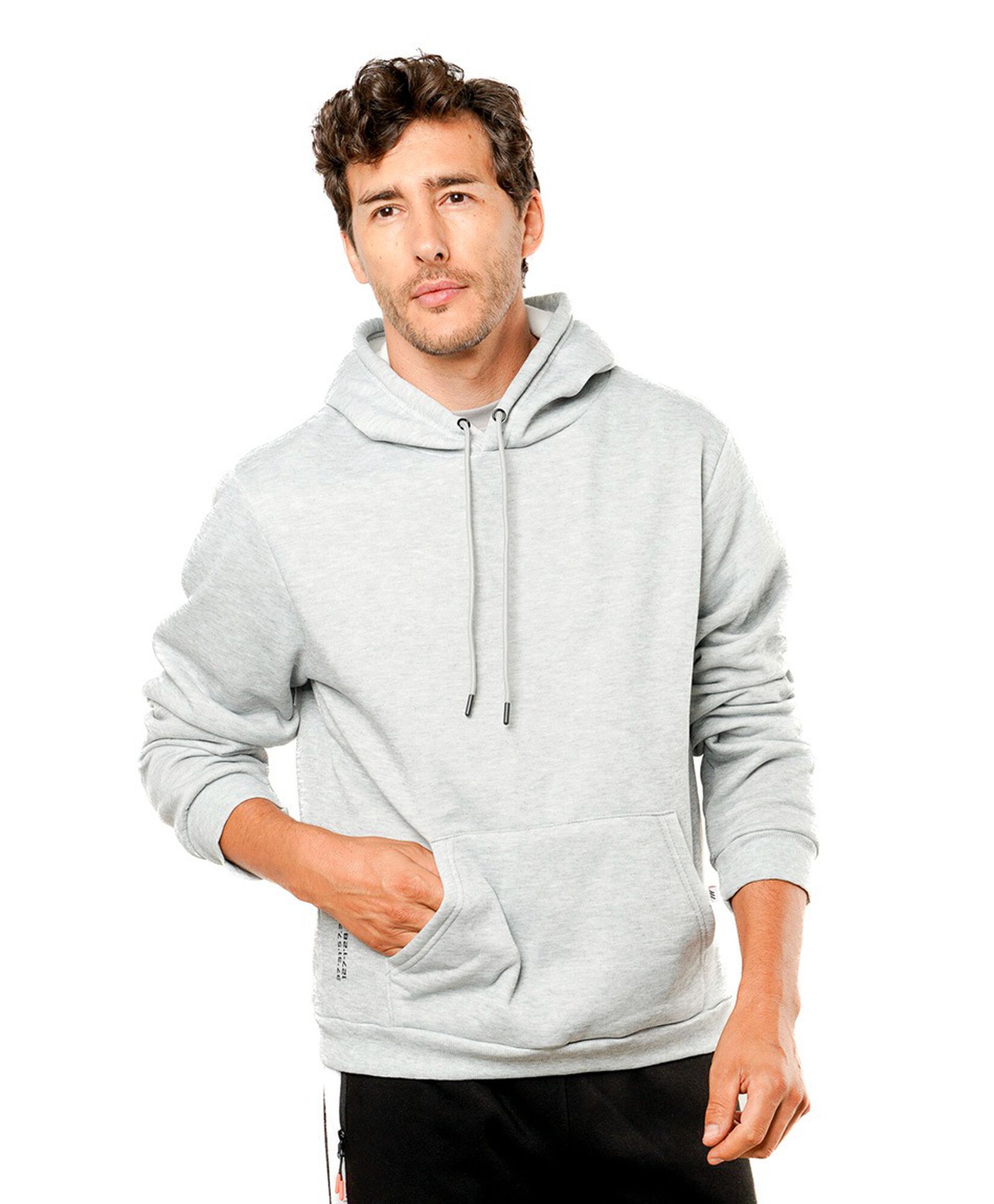 Polerón deportivo hombre liso gris Polerón deportivo hombre liso gris