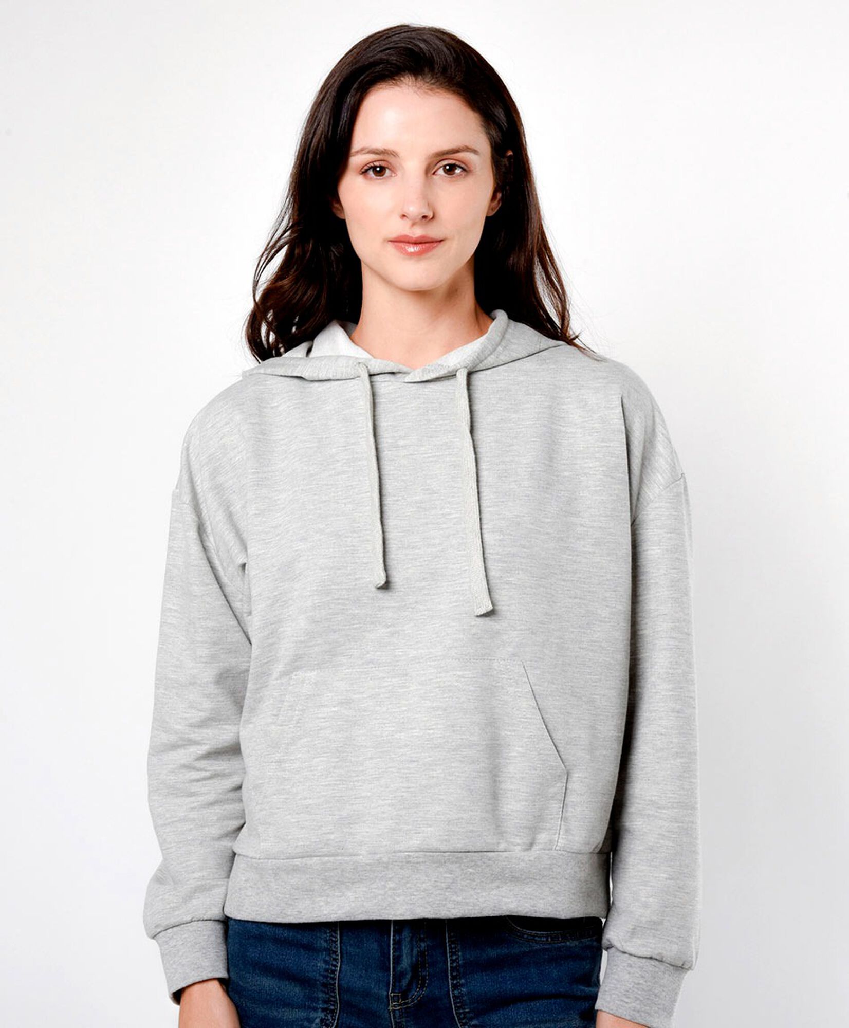 Polerón mujer básico gris Polerón mujer básico gris