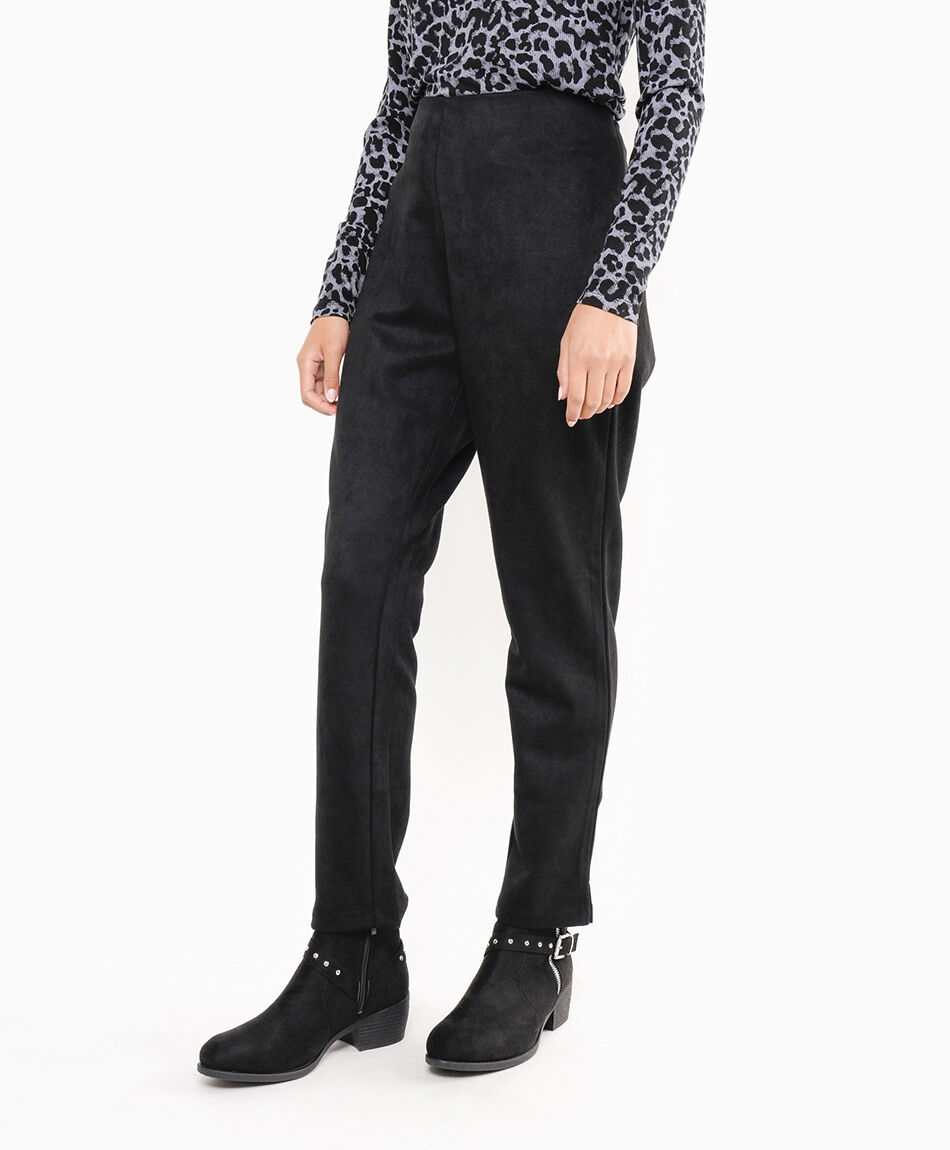 Pantal&oacute;n mujer negro tiro alto