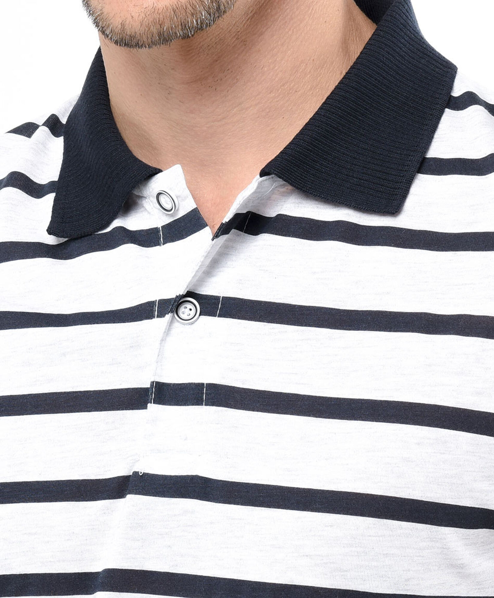Polera hombre polo líneas bicolor Polera hombre polo líneas bicolor