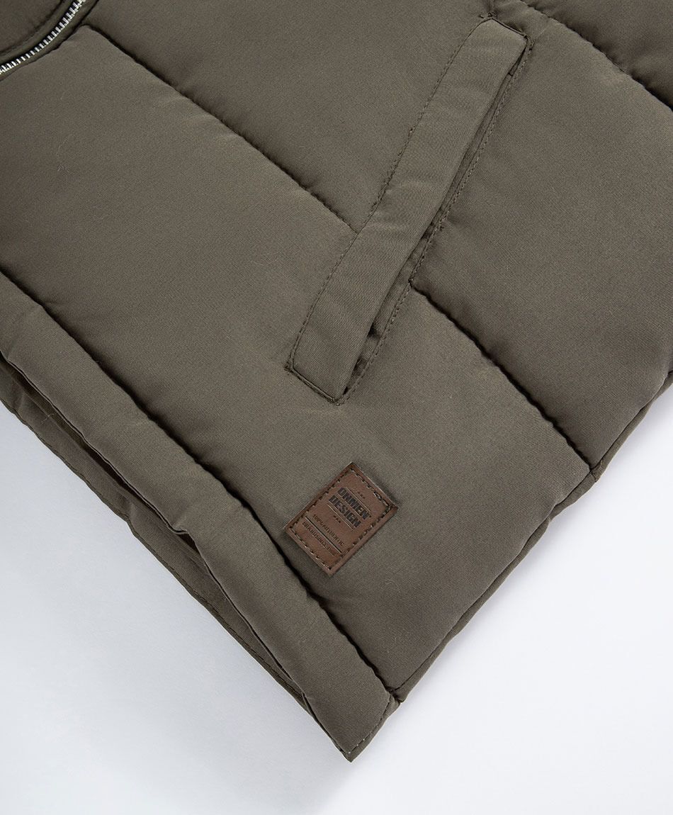 Parka hombre sin mangas con gorro green