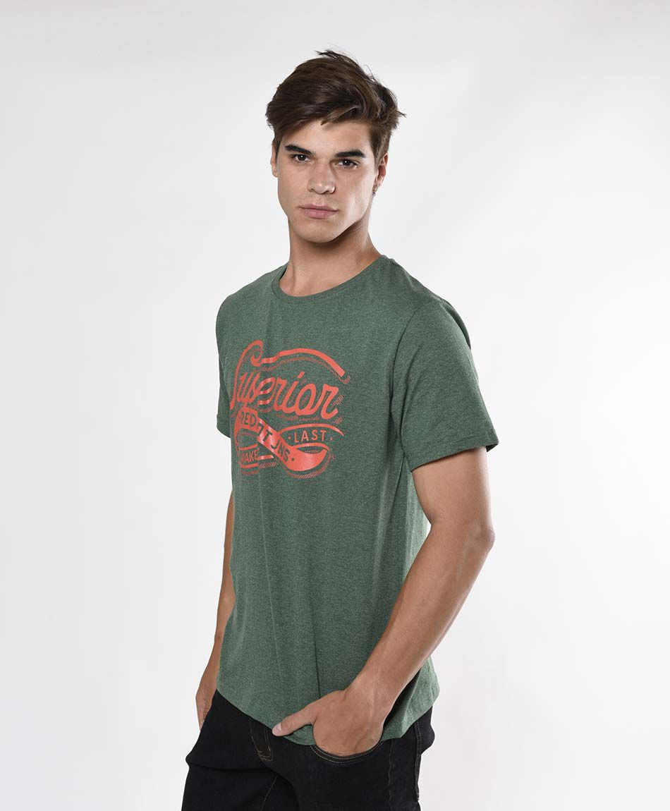 Polera hombre estampada texto