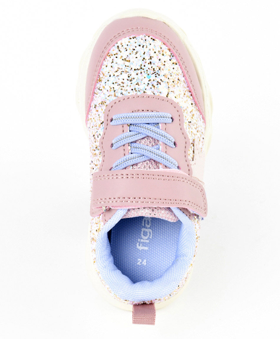 Zapatilla ni&ntilde;a (20 a 25) brillos velcro