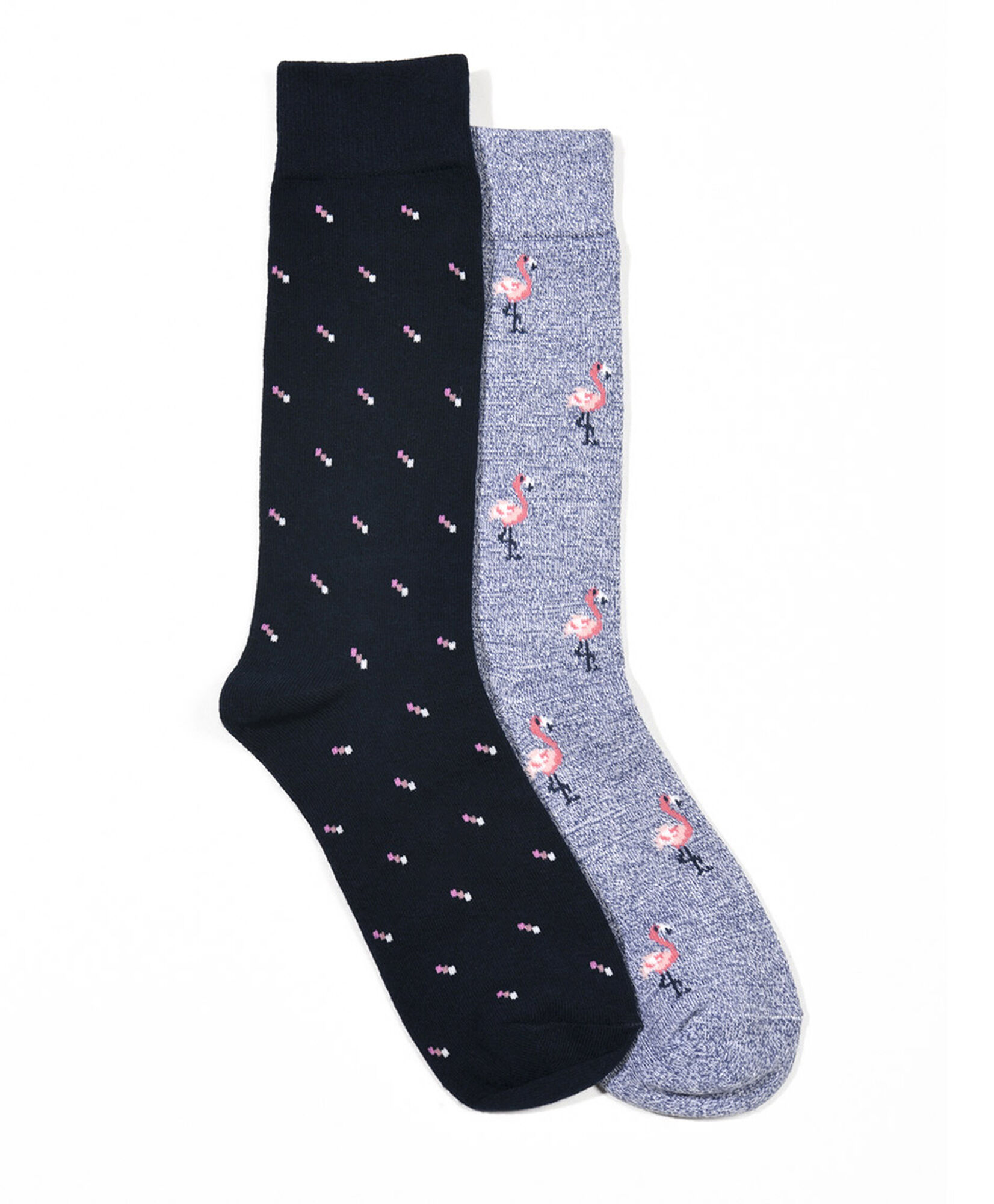 Pack 2 calcetines hombre flamenco y puntos Pack 2 calcetines hombre flamenco y puntos