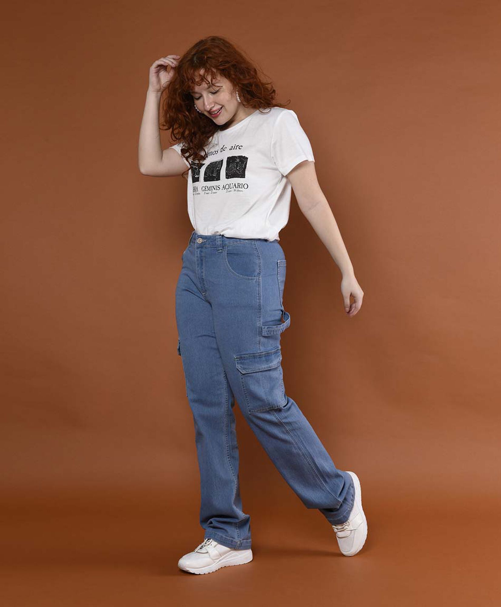 Jeans tiro alto cargo Jeans tiro alto cargo