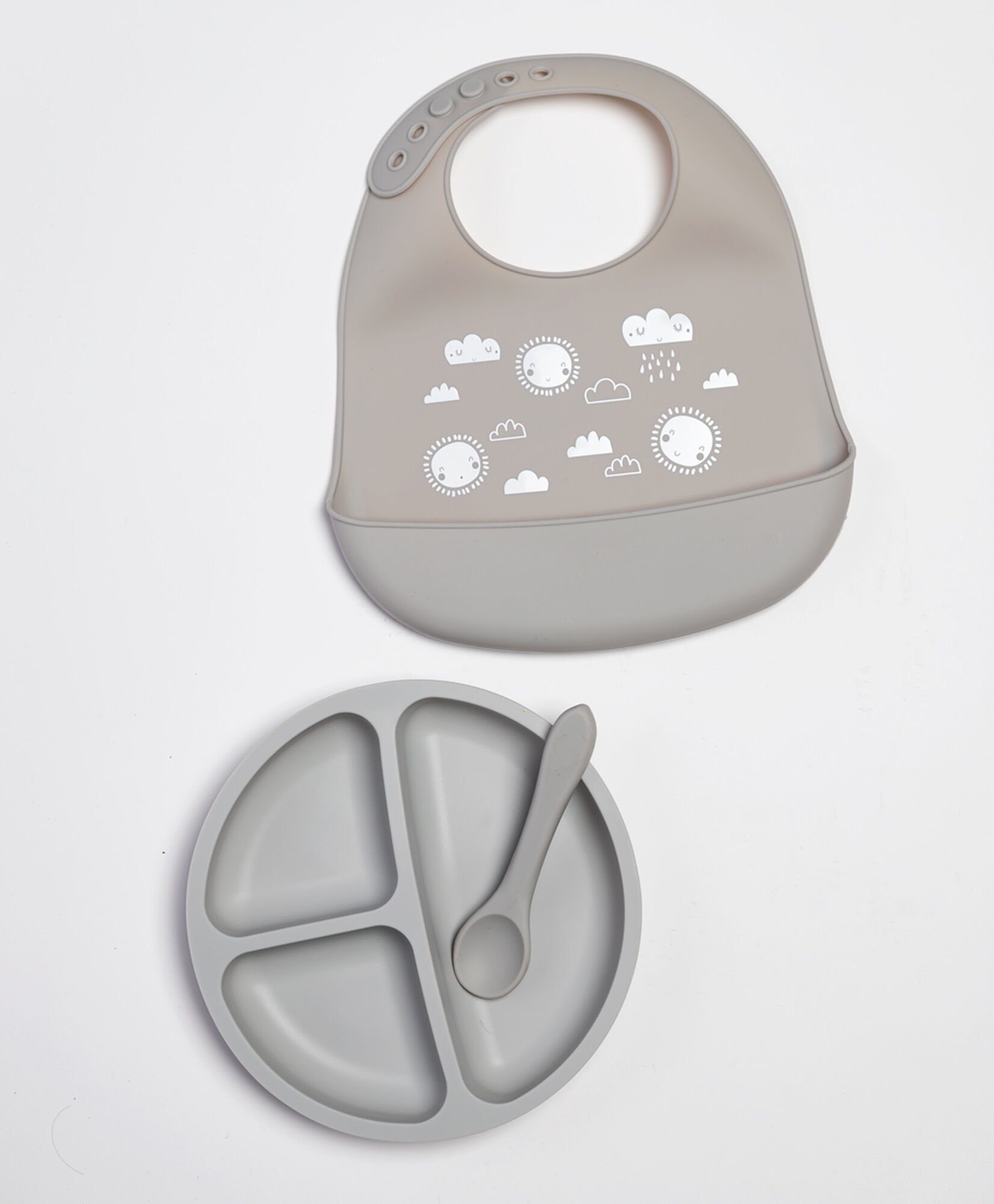 Set comida bebé gris Set comida bebé gris