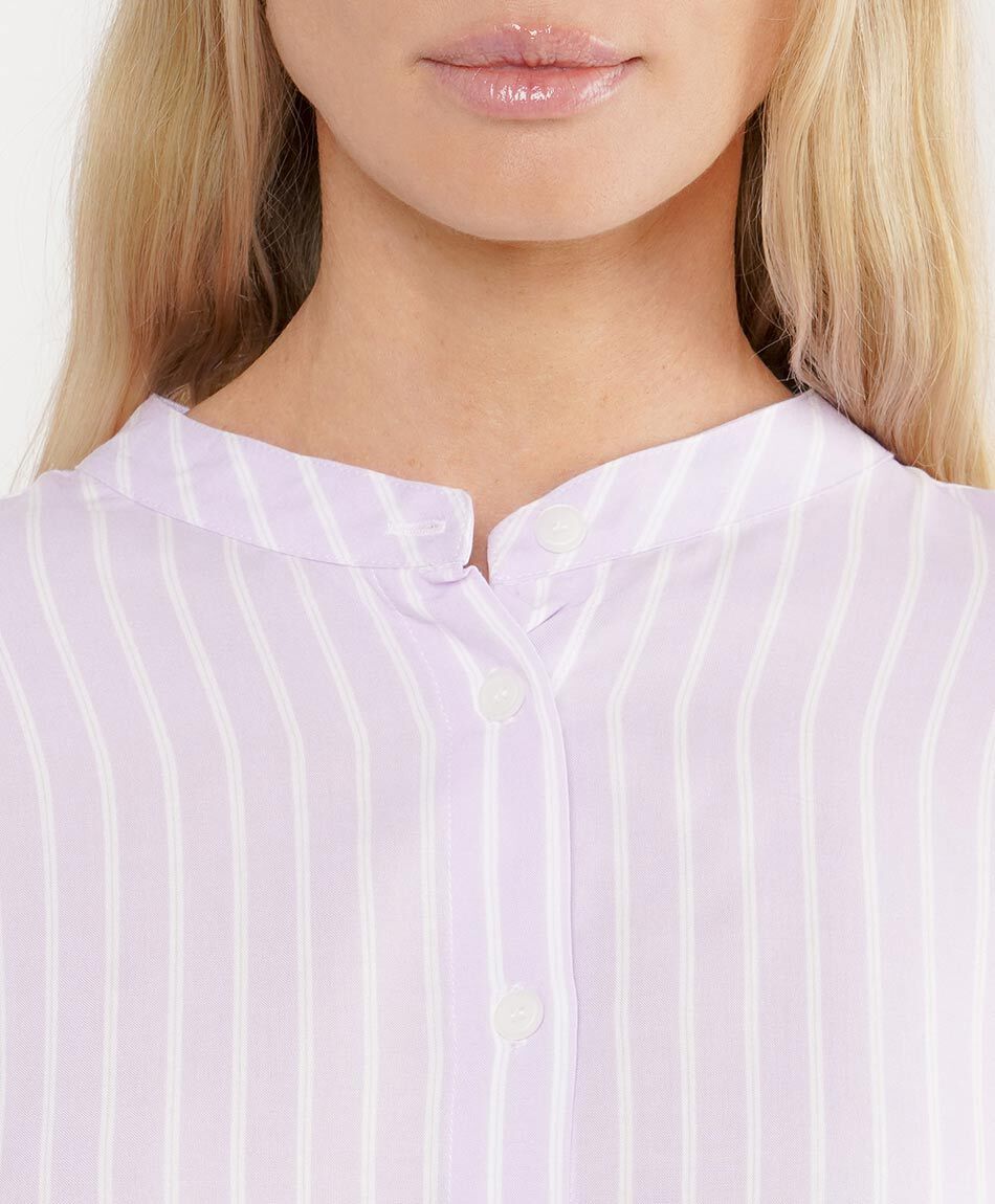 Blusa mujer l&iacute;neas cuello mao