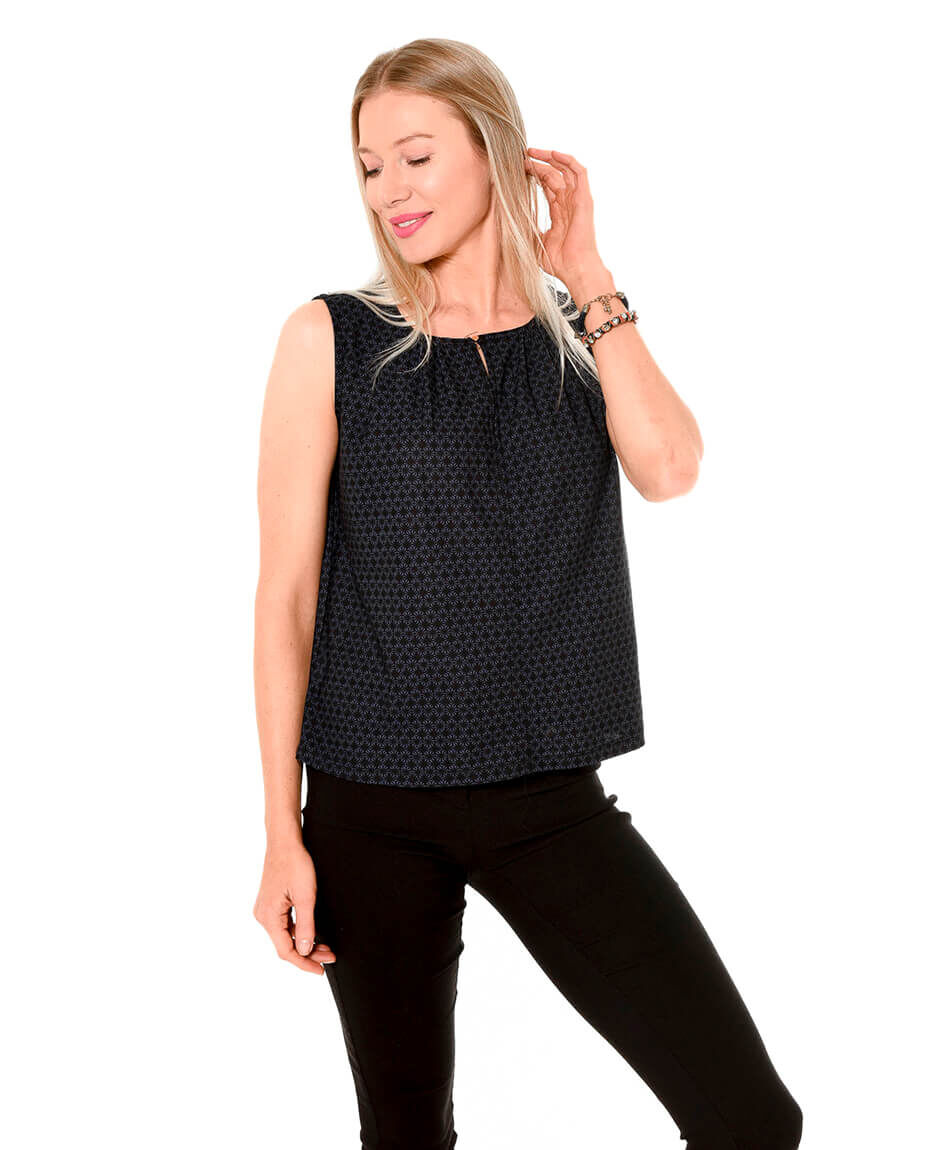 Polera print botones