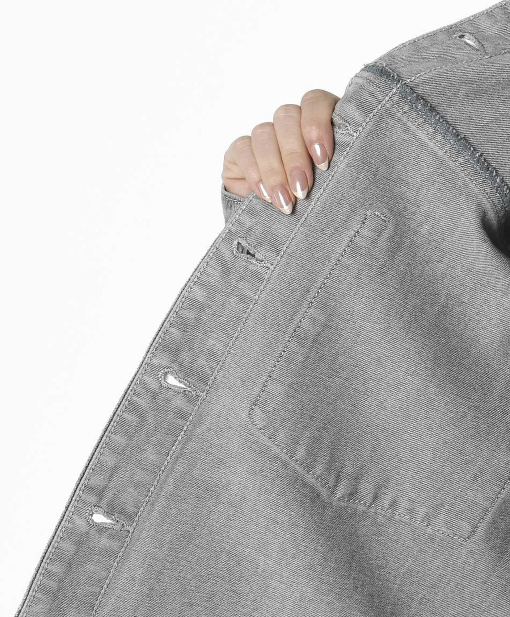 Chaqueta mujer denim crop gris Chaqueta mujer denim crop gris