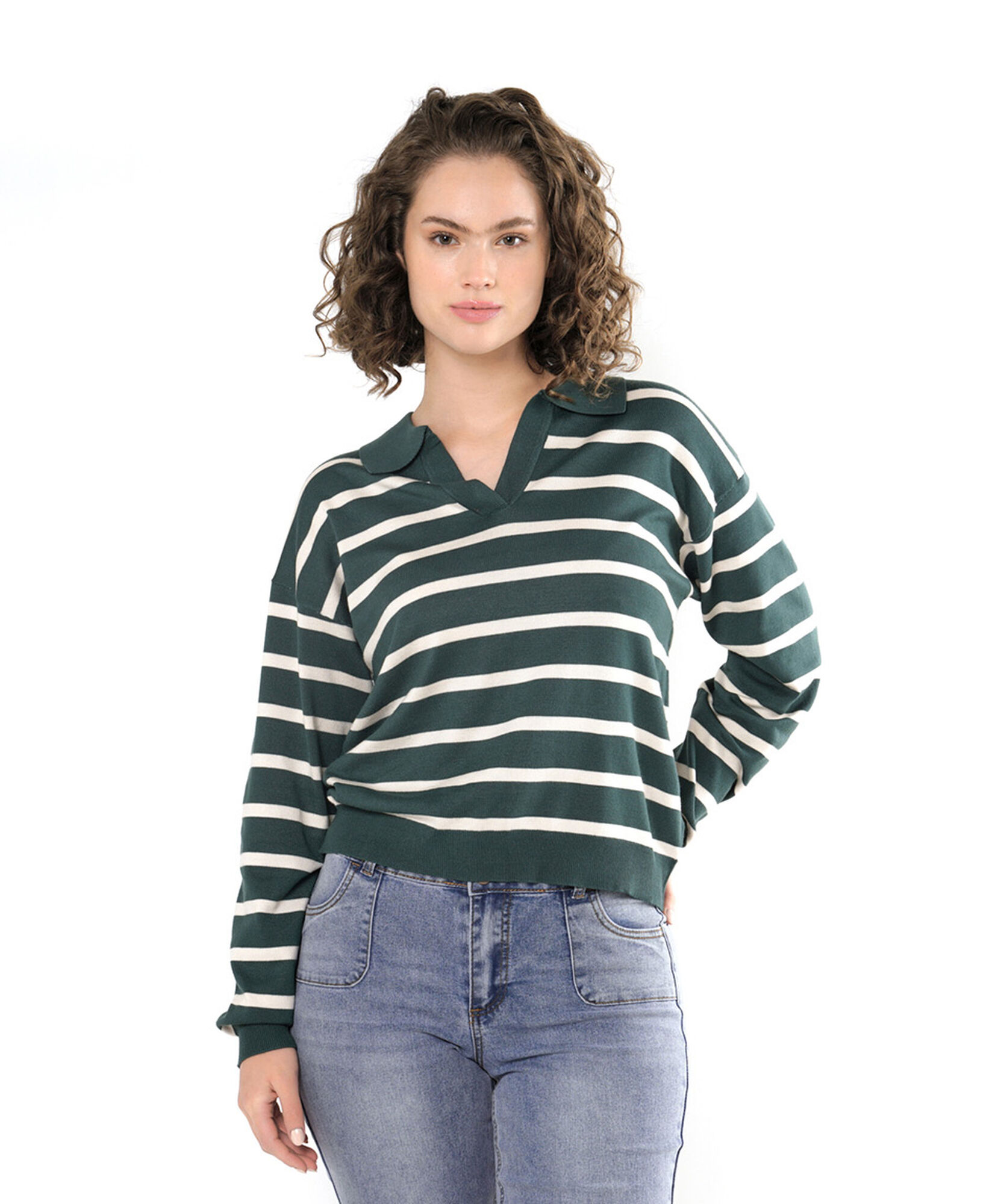 Sweater mujer líneas verde Sweater mujer líneas verde