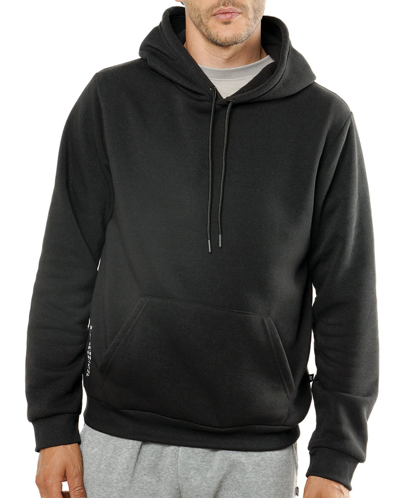 Polerón deportivo hombre liso negro Polerón deportivo hombre liso negro