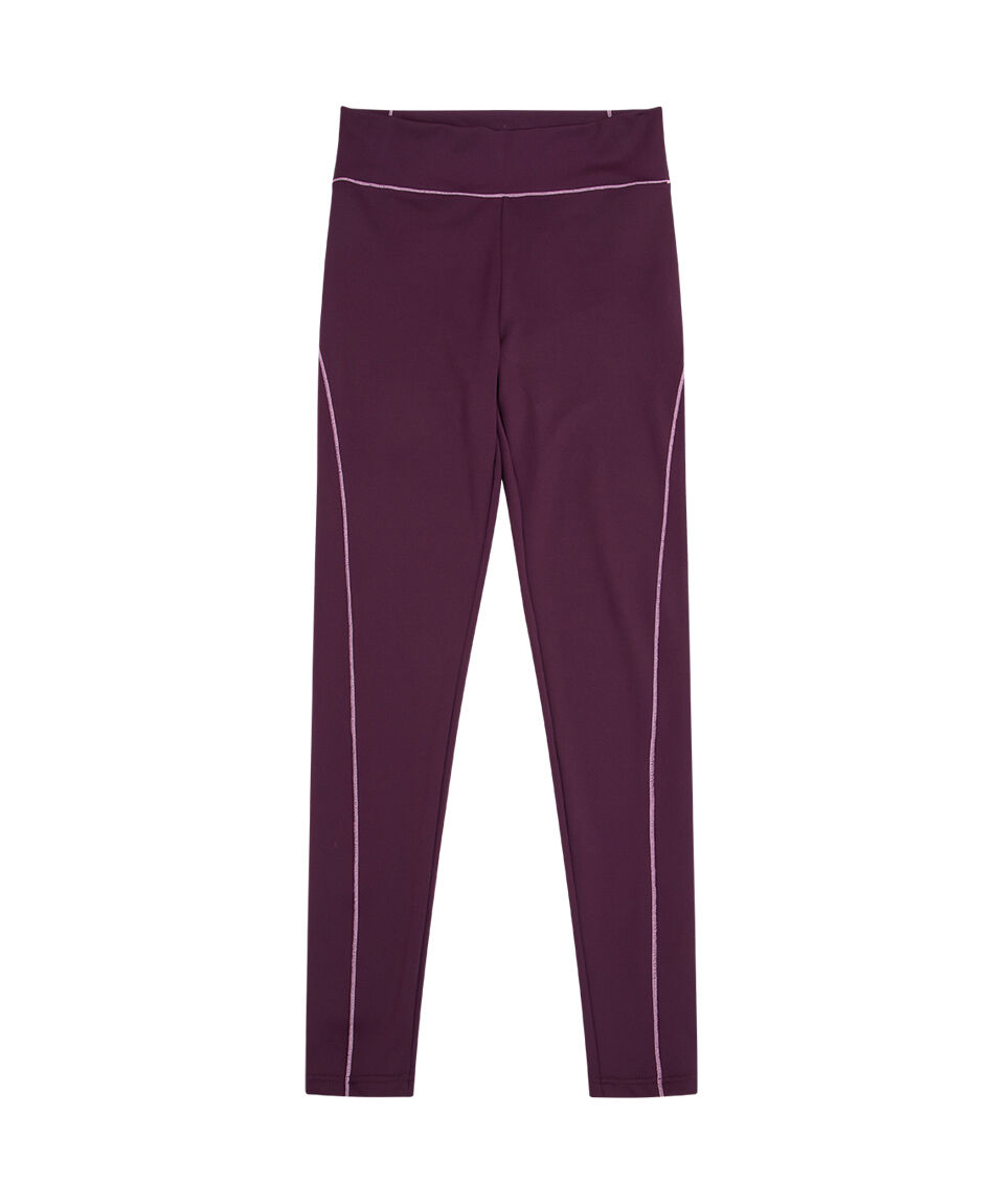 Calza deportiva mujer stretch burdeo