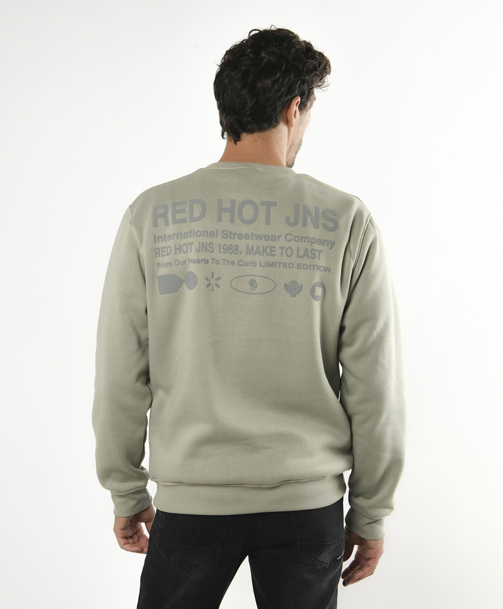 Polerón hombre doble estampado verde Polerón hombre doble estampado verde