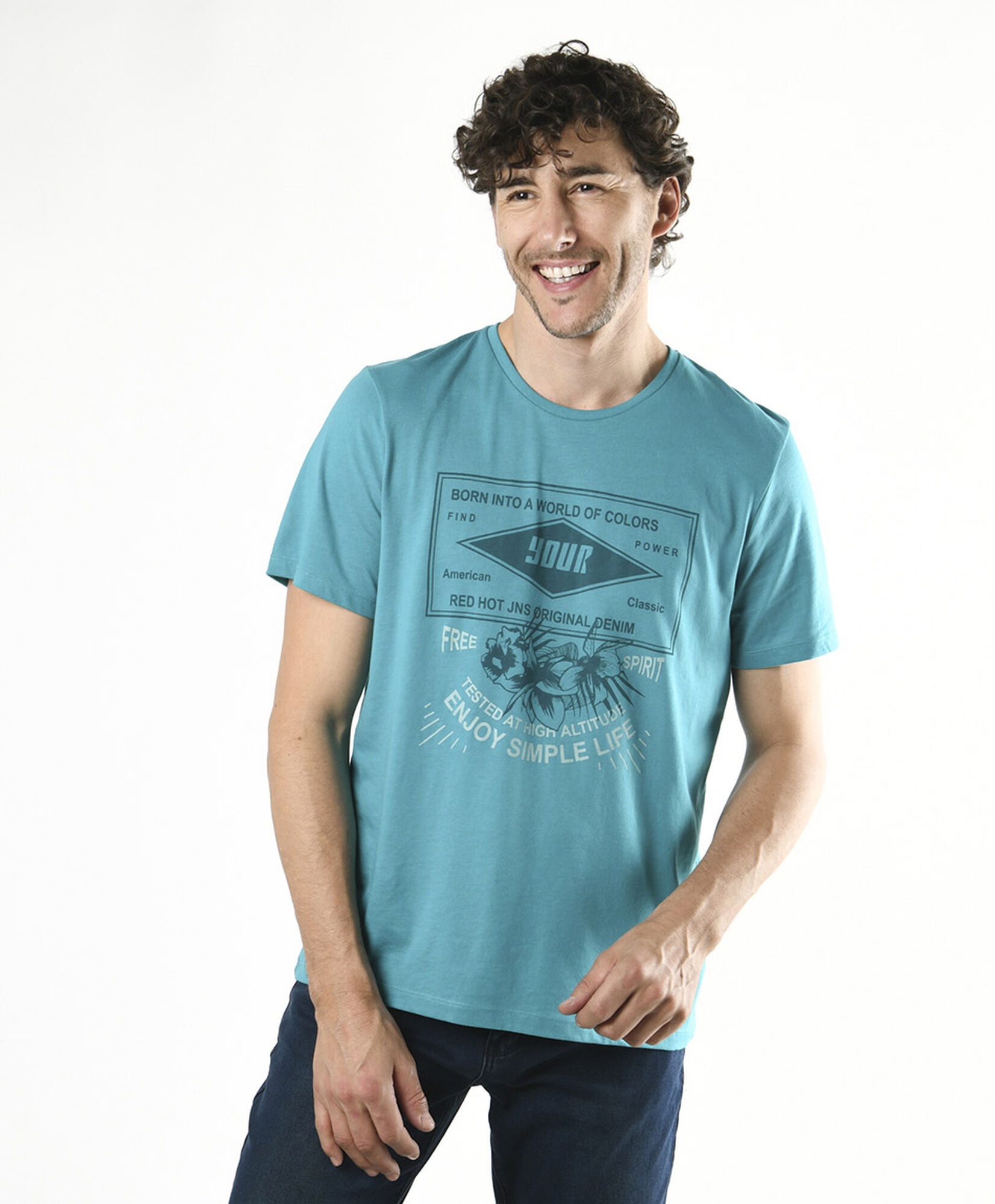 Polera hombre estampada frontal Polera hombre estampada frontal