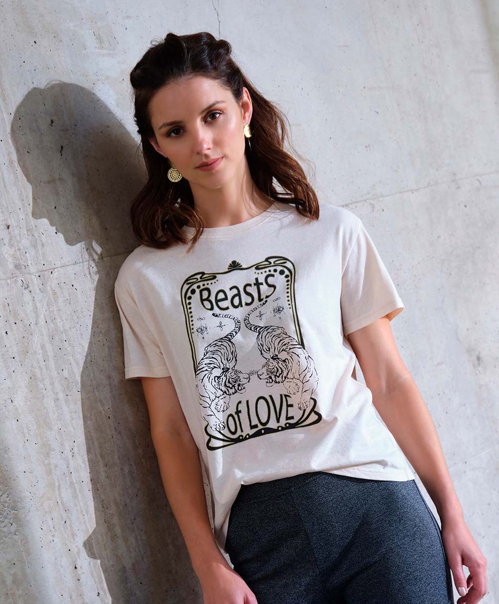 Polera mujer estampado tigre Polera mujer estampado tigre