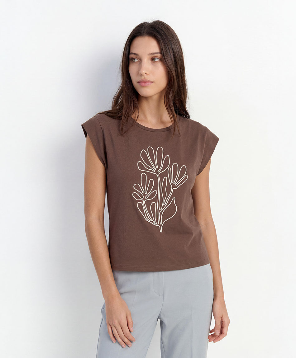 Polera mujer bordado west