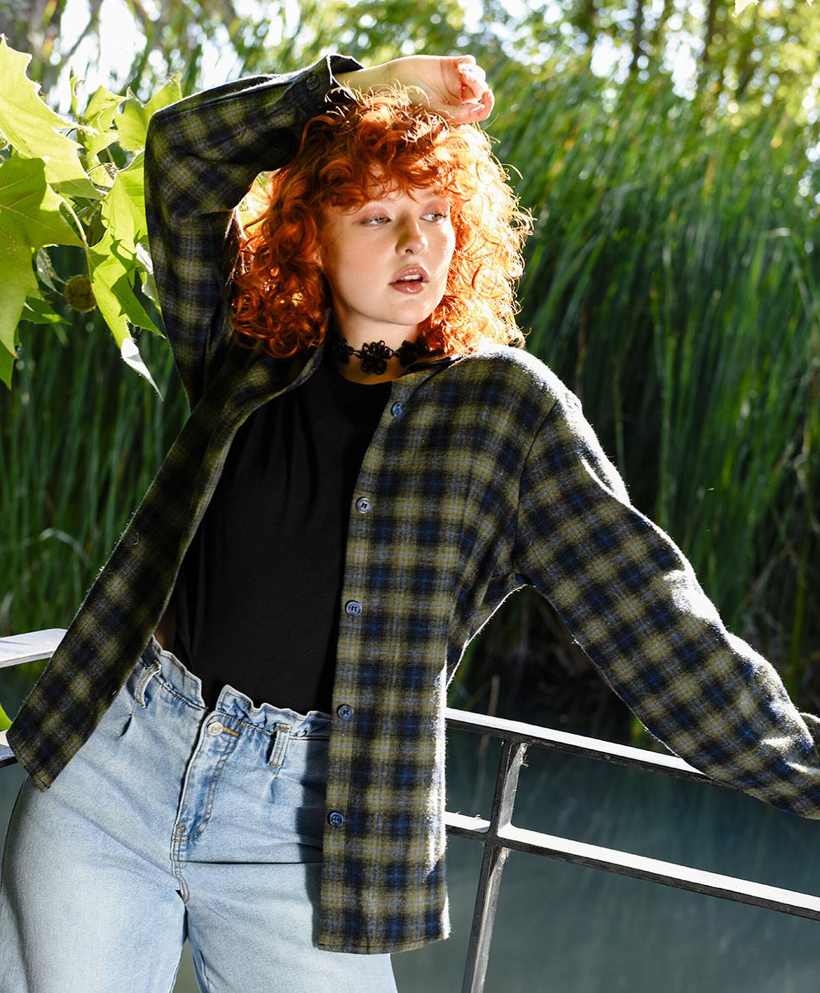 Blusa mujer escocesa verde Blusa mujer escocesa verde