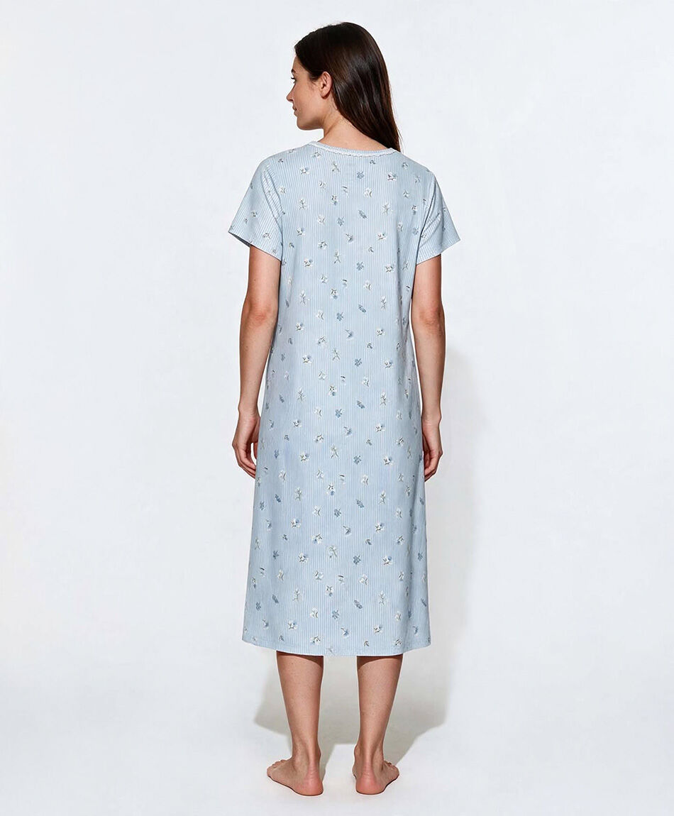 Camisa de dormir mujer rayas y flores